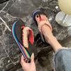 Pinch slippers versatile slippers beach slippers women's 2025 summer and autumn new thick-soled herringbone wedges