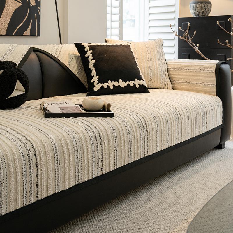 Simple Chenier Sofa Cushion  New Four-Season Universal Line High-End Non-Slip Seat Cushion Leather Sofa Cover Cushion