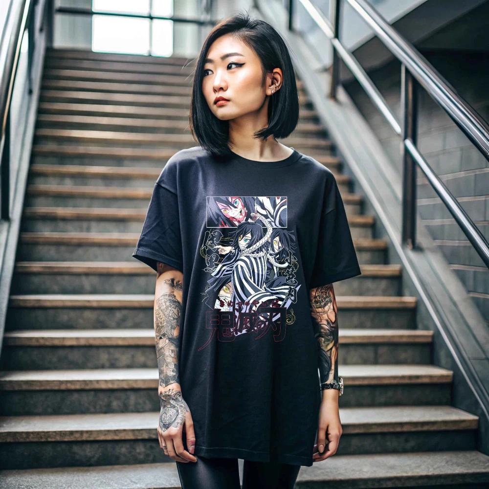 Anime Obanai Iguro Kimetsu No Yaiba Anime Nezuko Tanjiro Black Tshirt S
