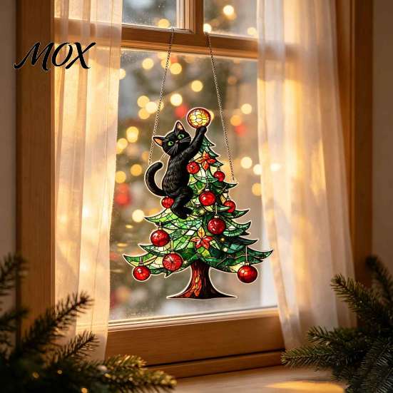 Modern Acrylic Prism Art Sun Catchers for Windows, Stained Glass Style Rainbow Maker Hanging Decorative Window Ornaments, Colorful Pendants