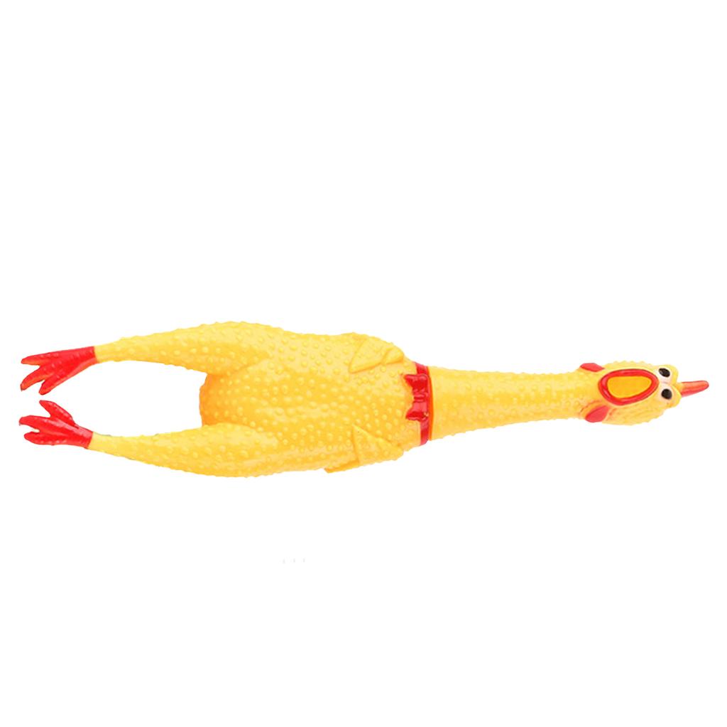 Screaming Chicken Dog Toys Yellow Stress Relief Funny Safety Squaking Chicken Toy for Adults Kids M