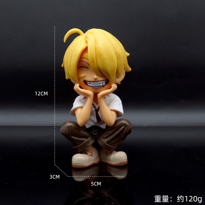 

12cm Anime Figure One Piece Monkey D Luffy Roronoa Zoro Cute And Charming Playthings Q Figural Nendoroid Car Decoration PVC Model Fans Gifts