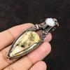 Plume Agate Copper Wire Wrapped Pendant Moonstone Copper Jewelry Handmade Gemstone Pendant Moonstone Pendant Designer Jewelry Gift For Mom