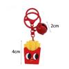 1/3/5PCS Cute Hamburger Fries Keychain Cartoon Food Charm Keyring Funny Car Decor Bag Pendant Gift for Kids Party Favors