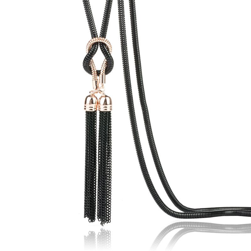 High-End Elegant Temperament Fashionable Versatile Fringed Sweater Chain Long Necklace Jewelry Women S Pendant With Jewelry