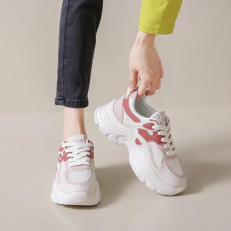 Women's Mesh Sneakers Fashionable Breathable All-match Tennis Shoes Women Outdoor Leisure Non-slip Designer Platform Shoes