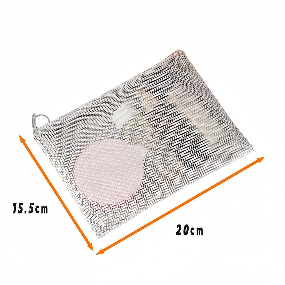 New Double Zipper Mesh Storage Bag Dopamine Color Candy Color Mesh Cosmetic Bag Toiletry Large Capacity Travel Storage Pouch