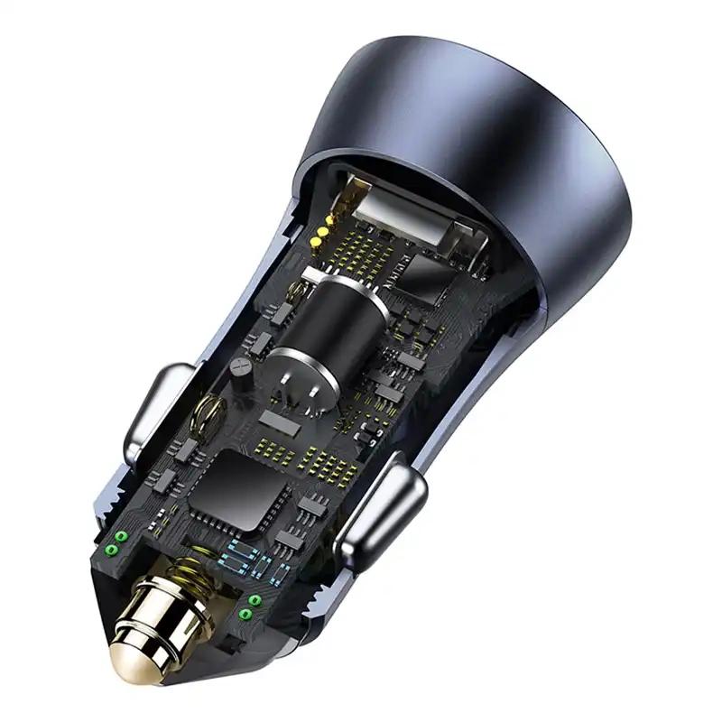 Ładowarka Samochodowa Baseus Golden Contactor Pro, Usb + Usb-C, Qc4.0+, Pd, Scp, 40W (Szara)