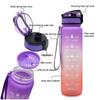 1L Water Bottle With Bounce Cover Time Scale Reminder Frosted Leakproof Cup For