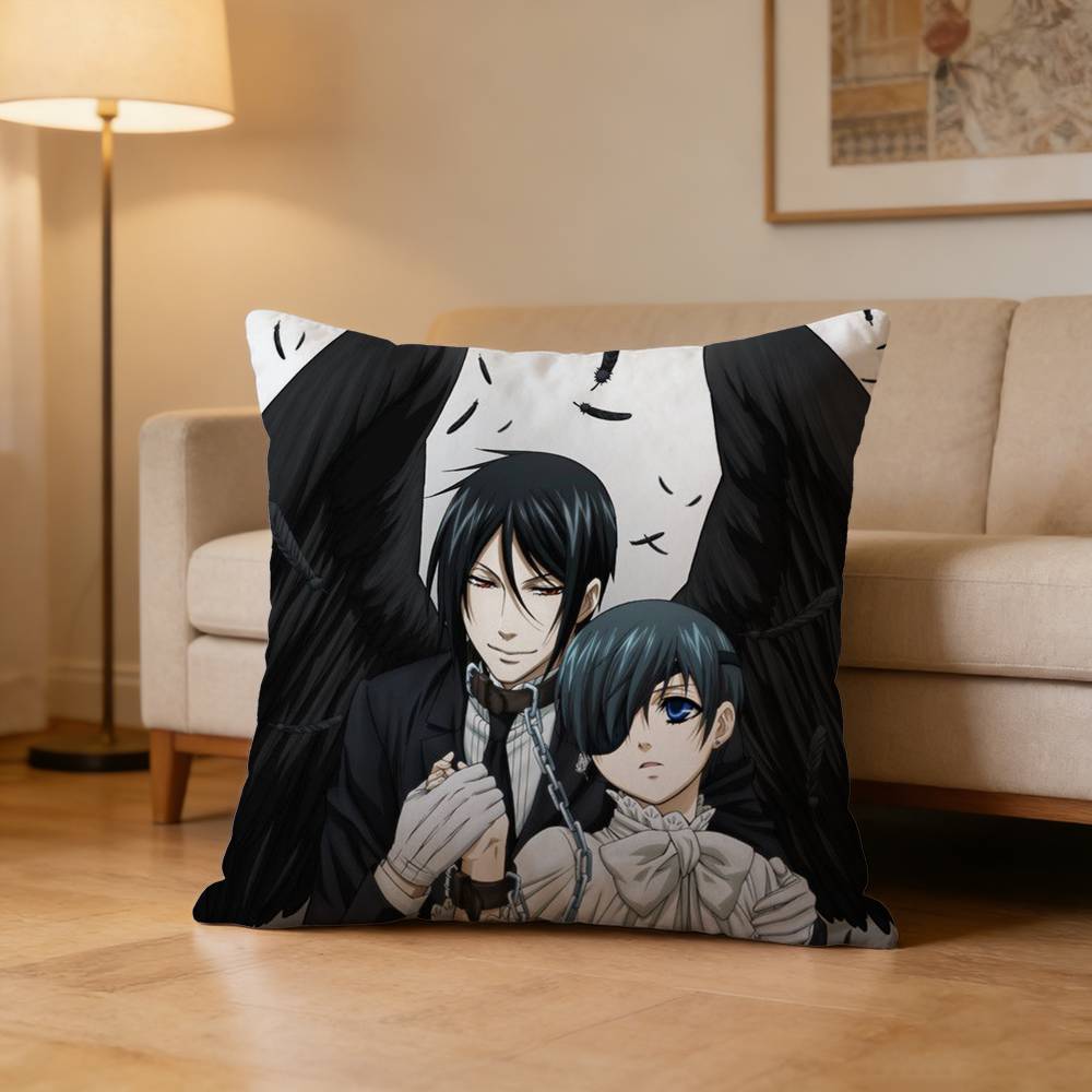 Anime B-Black Butler Horror Pillow Case Pattern Printed Pillowcase For Living Room Sofa Cushion Cover