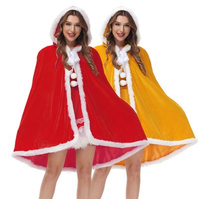 Adult Women New Year Santa Claus Xmas Red Hooded Cloak Christmas Cosplay Costumes Queen Performance Role Play Outfit