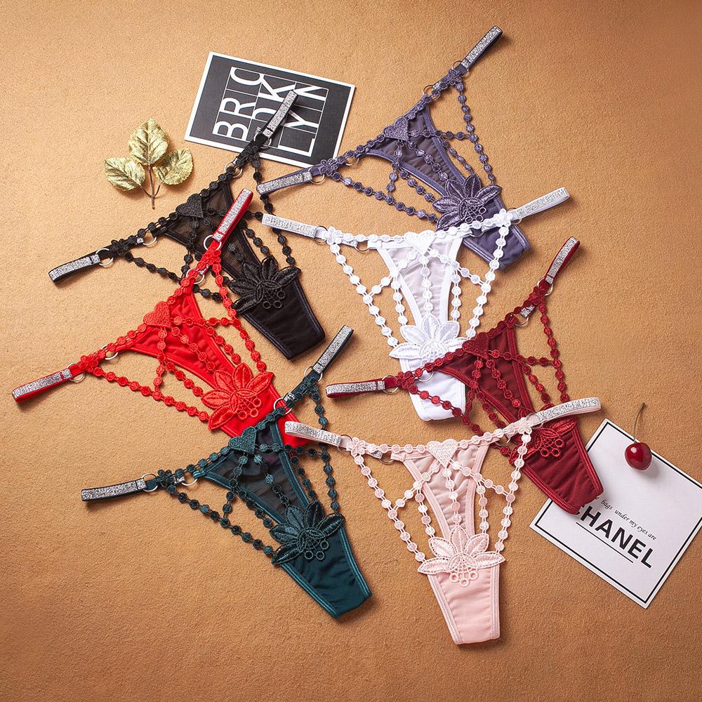 Women Mash Thongs Sexy Panties Girls Hollow Underwear Bikini Ladies Transparent Low Rised Cute G-Strings Panti 2321