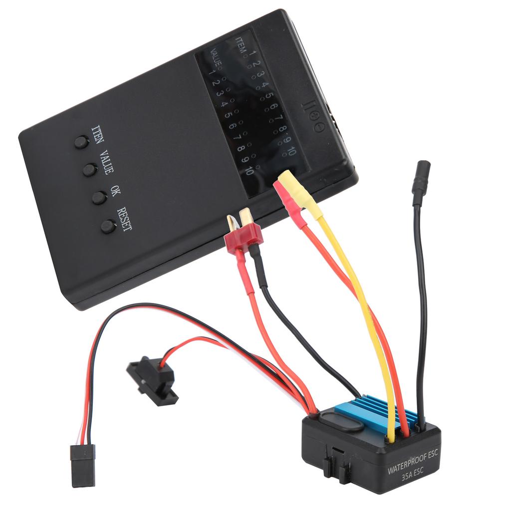 35A Brushless ESC Electric Speed Controller Program Card Fit for 1 18 1 16 RC Car Model(Blue )