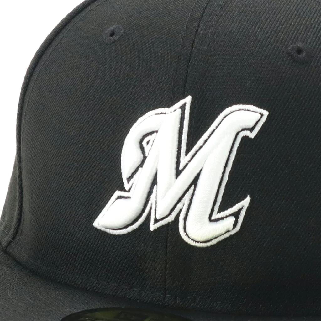 New Era Cap, Japanese Professional Baseball Hat, Chiba Lotte Marines, 7 14, 5950, NPB, CLOMAR, BLKBLKWHT, 25J