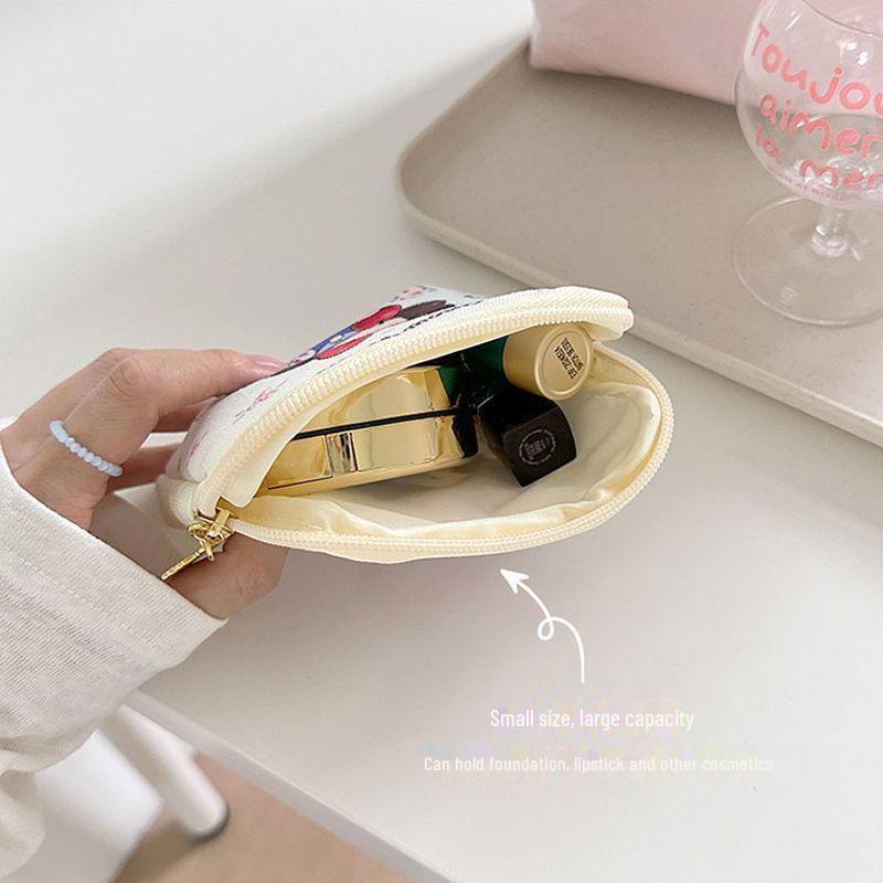 Girls' Cute Canvas Menstrual Storage Bag - Portable Cartoon Design