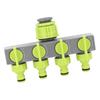 Schlauchverbinder Verteiler 1 Eingang 4 Ausgänge ABS Gartenschlauchrohrverteiler für Hof und Park Grau