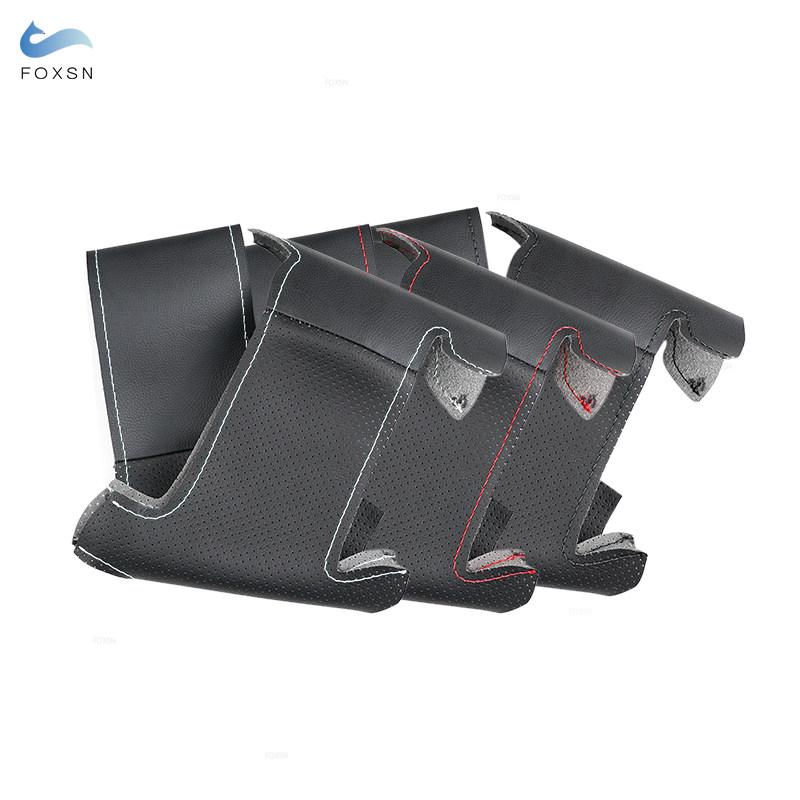 Zachte Geperforeerde Lederen Hoes Voor Peugeot 307 2001-2008 307 SW 2005-2008 Doe-het-zelf Handnaaien Lederen Auto Stuurwiel Hoes Trim