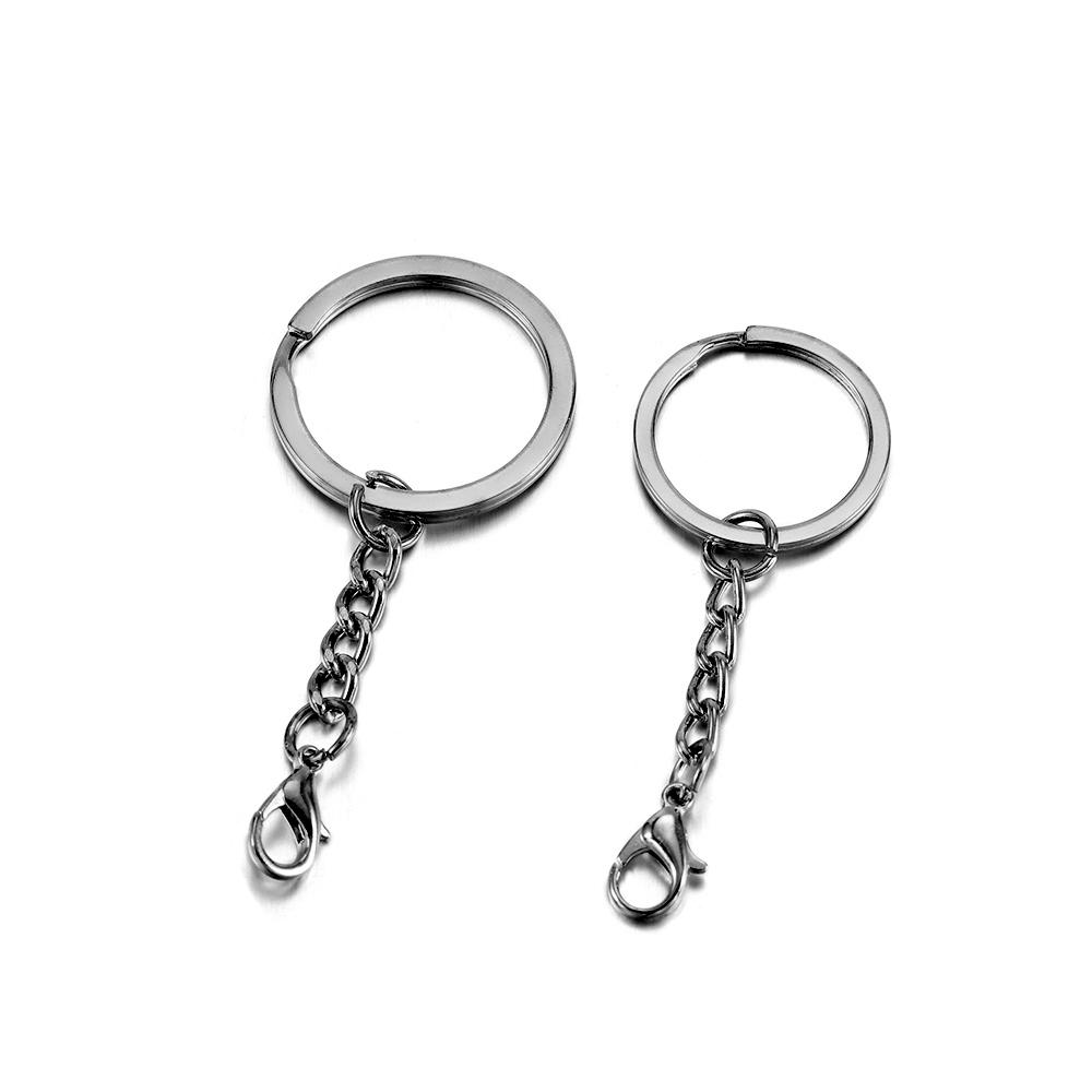 10/20pcs 25 28 30mm Screw Eye Pin Key Chain Key Ring With Eye Screws Round Split Keyrings For DIY Jewelry Making Accessories