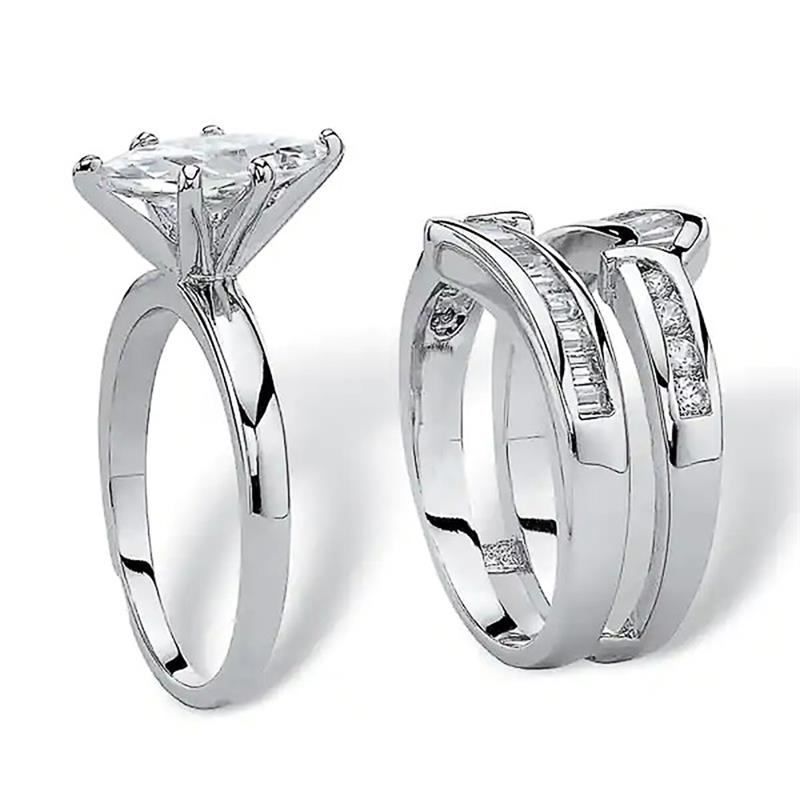 Huitan Fancy s/Set Ring for Women CopperColor Inlaid Shining Marquise CZ Fashion Wedding Party Luxury Accessories Jewelry