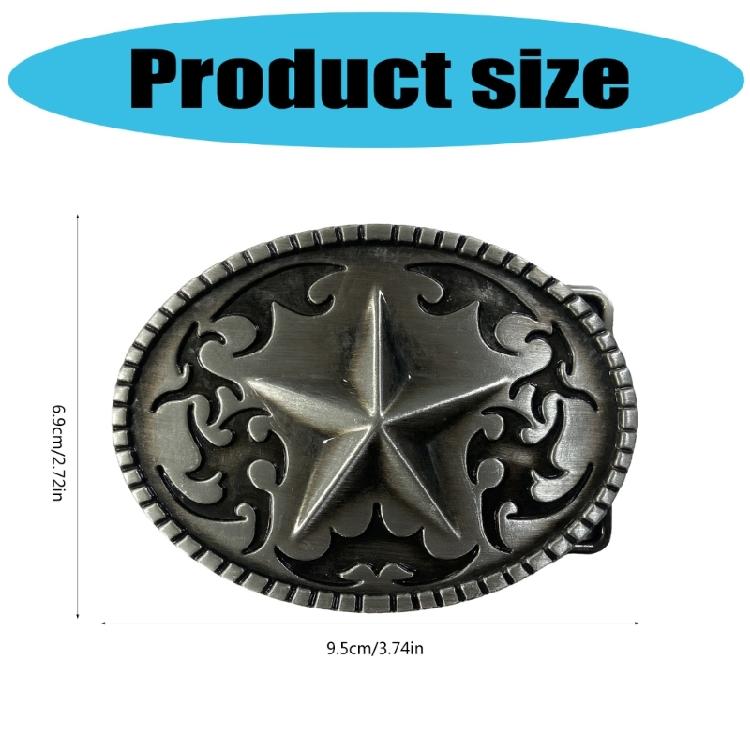 Western Belt Buckle Five-Pointed Star Belt Buckle Belt Accessories  Christmas Gift for Men Women