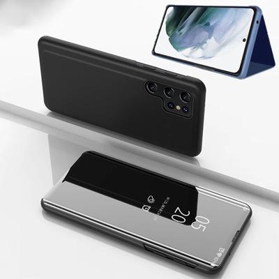 Premium Business Leather Plating Mirror Phone Case for Samsung Galaxy S26 Ultra S26 Pro S25 Edge Flip Folding Bracket Shockproof Cover