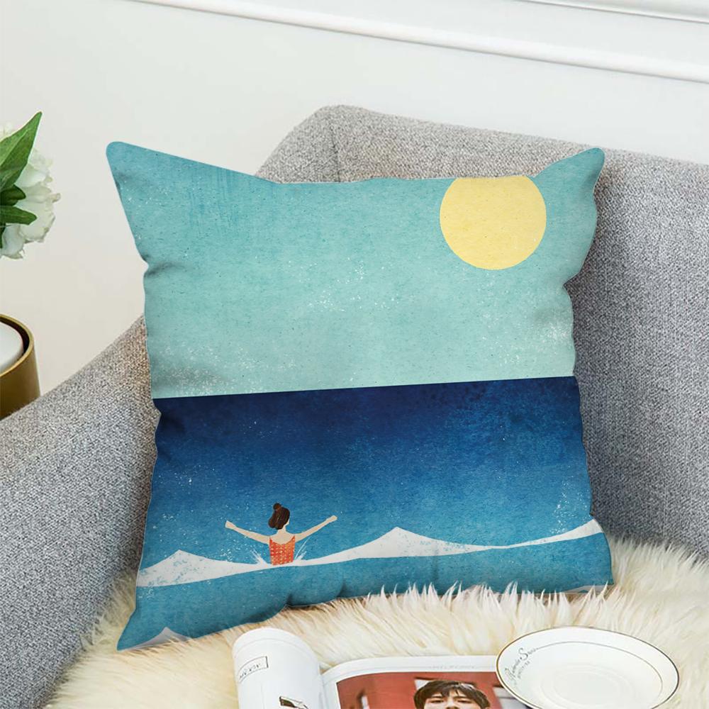 H-Henry Art Pillow Case For Car Sofa Decorative Home Double-sided Print Plush Square Throw Pillow Cushion Cover