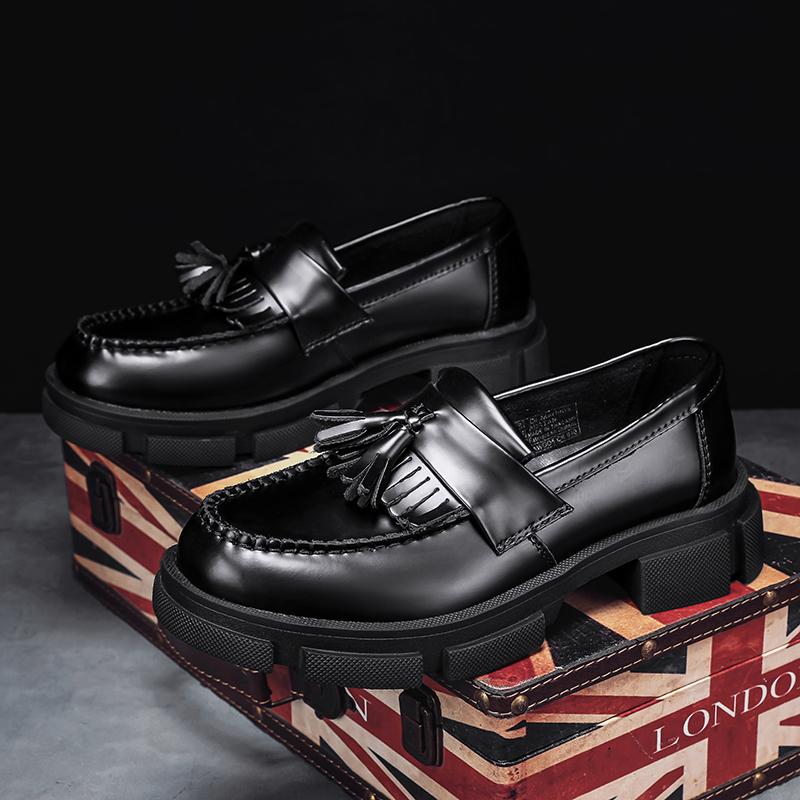 Men's Casual Leather Shoes Handmade Slip On Mens Loafers Tassel Male Moccasins Hot Sale Drive Shoes Street Style Dress Footwear