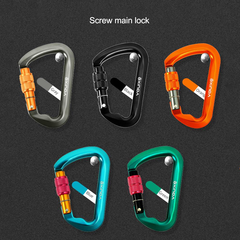 30kN Locking Carabiner Heavy Duty Rock Climbing Carabiner Mountain Caribiniers for Rock Climbing Rappelling and Mountaineering