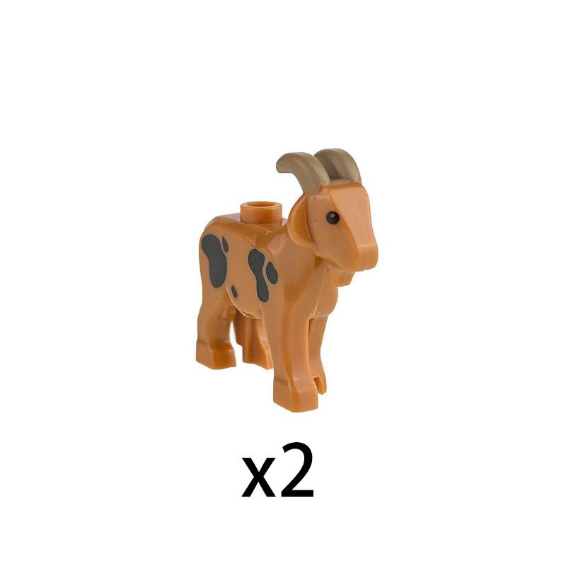 MOC Stadt Mini Süßes Tier Bär Schaf Ziege Huhn Hund Schwein Familie Bauernhof Bausteine Zubehör Kinderspielzeug Weihnachtsgeschenk