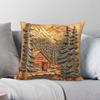 Cabin Retreat Mountain Woodcut Square Pillowcase Polyester Linen Velvet Pattern Zip Decor Pillow Case Car Cushion Cover