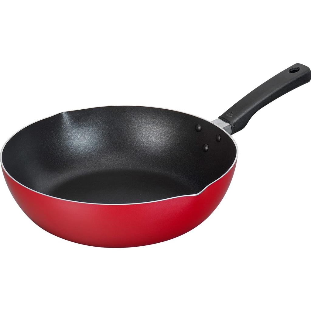 Wahei Freiz Deep Frying PanWok, 28cm, IHGas Compatible, PFOA-Free, Fluororesin Coating, Make Diamond RB-2520