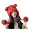 Cute Cartoon Frog Wool Ball Knitted Hat for Women In Winter Plus Velvet Warm Ear Protection Hat for Students Wool Hat Thick