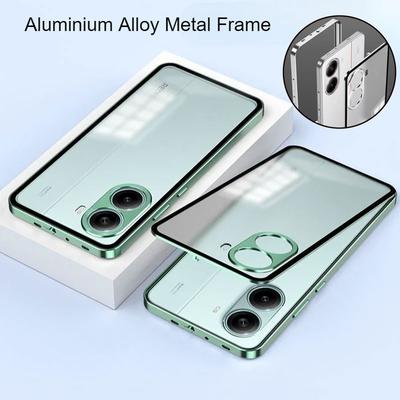 Stoßfeste Telefonhülle für POCO X7 Pro, Aluminiumlegierung, Metallrahmen, mattes Acryl, harte Stoßstangenabdeckung für POCO X7 X7Pro Shell