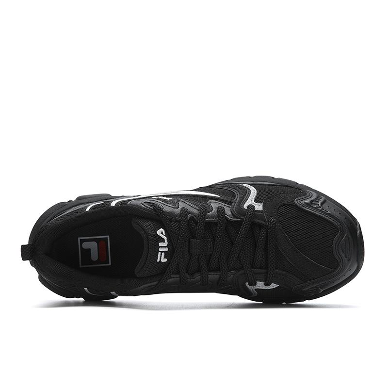 Fila MATTRUN Abrasion Resistant, Breathable, Lightweight Low Top Chunky Sneakers Women's Black Silver F12W612141FBS