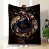Chinese Dragon Cloud Pattern Blanket Bedroom Blanket for Livingroom Couch Lunch Break Soft Throw for Friend's Festival Gift