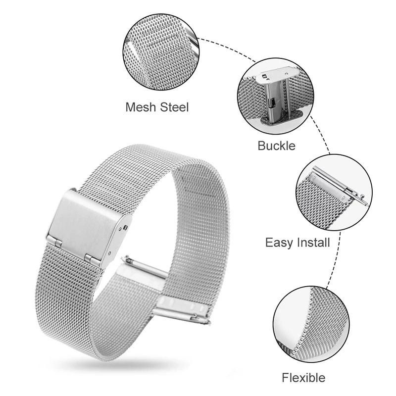 Mesh Watch Band For Huawei Band 10 9 8 Stainless Steel Wrist Bracelet Strap Loop For Huawei Band 8 9 10Correa 2027