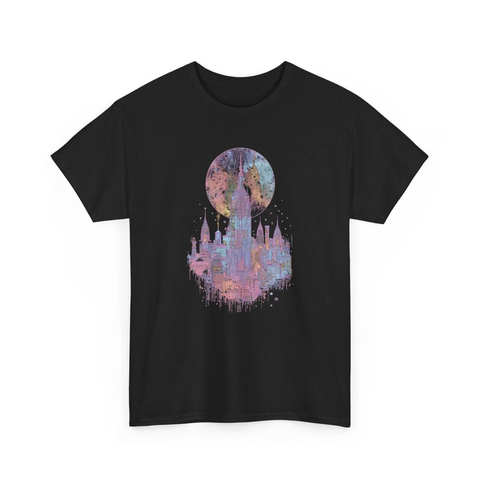 City Skyline T-Shirt | Urban Streetwear Tee | Iridescent City Bubble Shirt XL