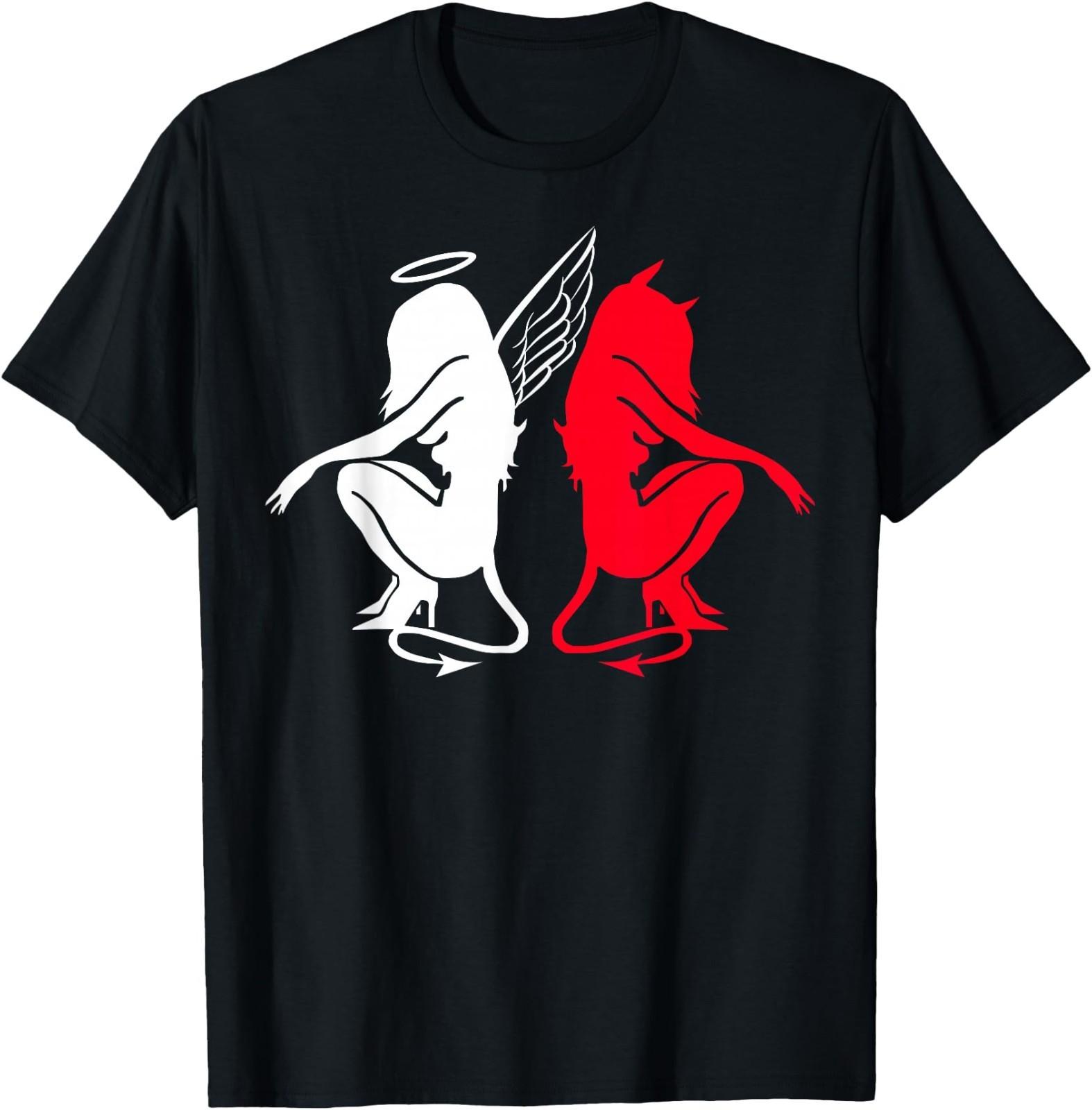 Devil and Angel Love Lovers Women. T-Shirt XXXL