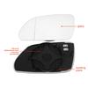 For Skoda Octavia MK2 A5 2004-2009 VW Polo 9N 9N3 2005-2009 Left Right Side Wing Mirror Glass Heated Convex Rear View Wide Angle