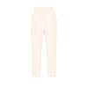 Pantalon droit décontracté pour femme en coton et lin avec cordon de serrage et taille élastique