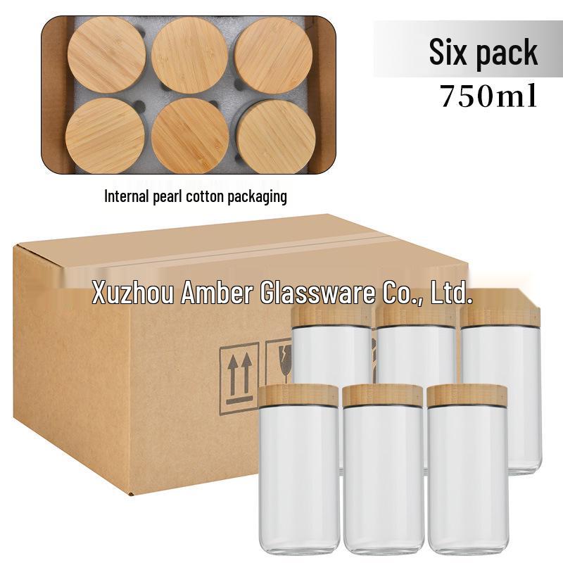 Large Glass Storage Jar with Bamboo Lid, Cereal & Yogurt Container, Sealed Oatmeal Cup