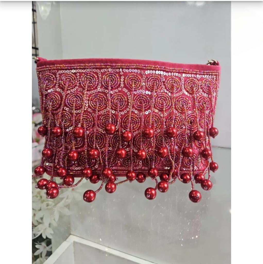 Red Bridal Bag Designer Ladies Purse Embroidered Wedding Clutch Bridesmaid Gift for Her Affordable Birthday Gift for Mom Friend Sister