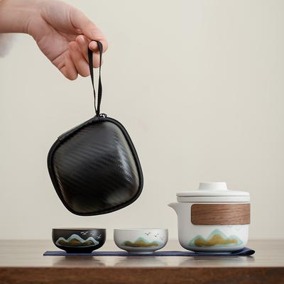 New Chinese Style Aoyama Asuka Outdoor Camping Double Tea Making Equipment Portable Teapot Ceramic Express Cup