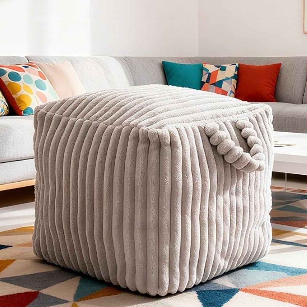 Soft Plush Toy Storage Bag Fluffy Filled Stool Sofa Cushion Clothing Storage Bag  Kids Room