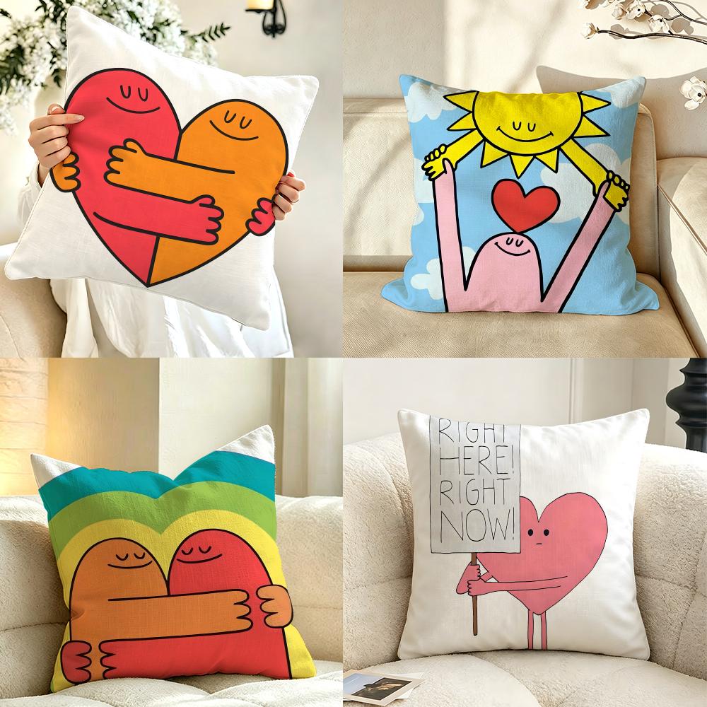 Art BBig HHugs Cushion Cover Pillow Case Antidustmite Pillowcase Silky Short Plush Sofa Cushion Cover hot