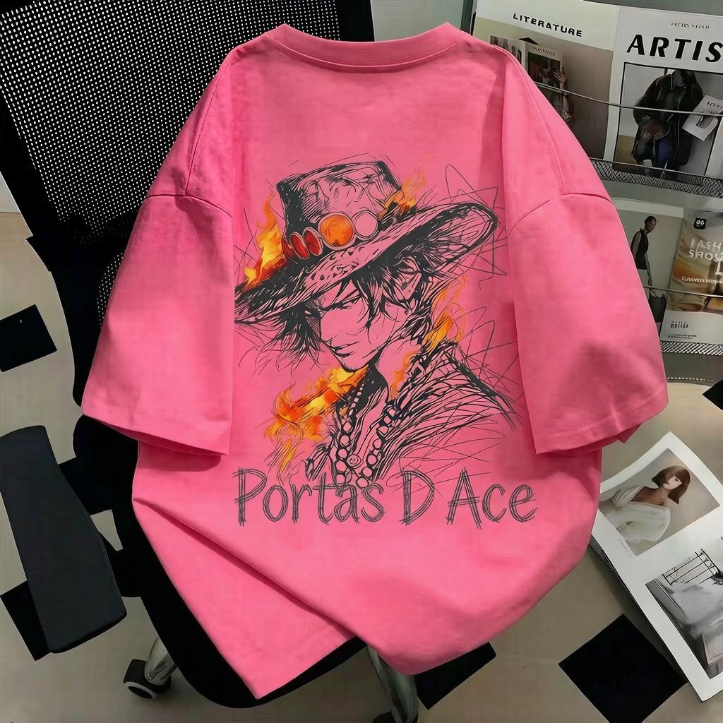 

One Piece Short Sleeve Tshirt Unisex Summer Ace Luffy Saab Shanxsolon Perimeter Clothing High Quality Fashion S
