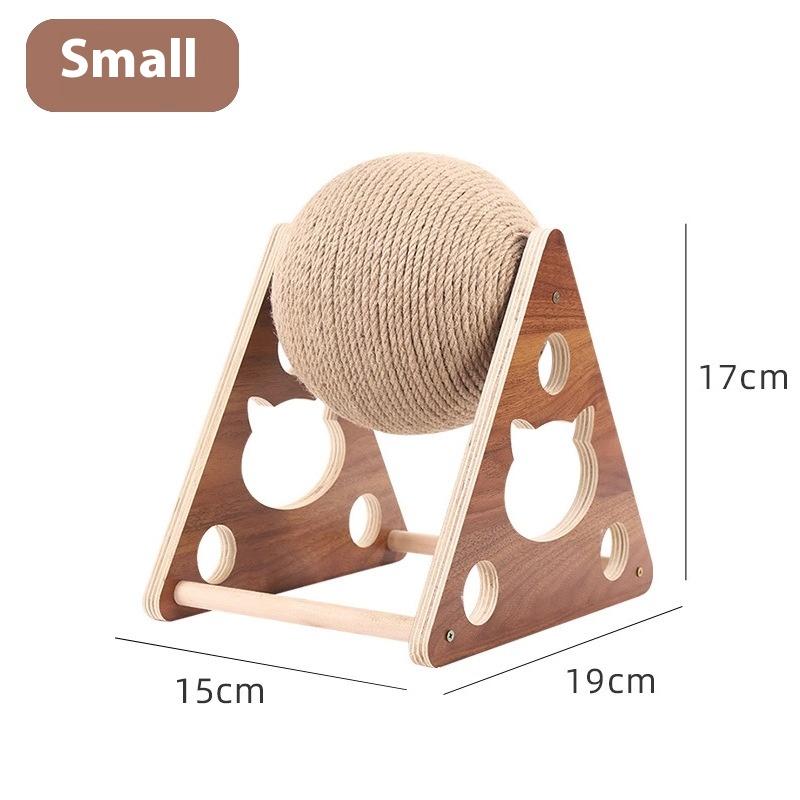

Cat Scratching Toy Sisal Rope Cat Scratching Ball with Wooden Stand Spinning Toy for Indoor Cats Kitten Exercise Toy
