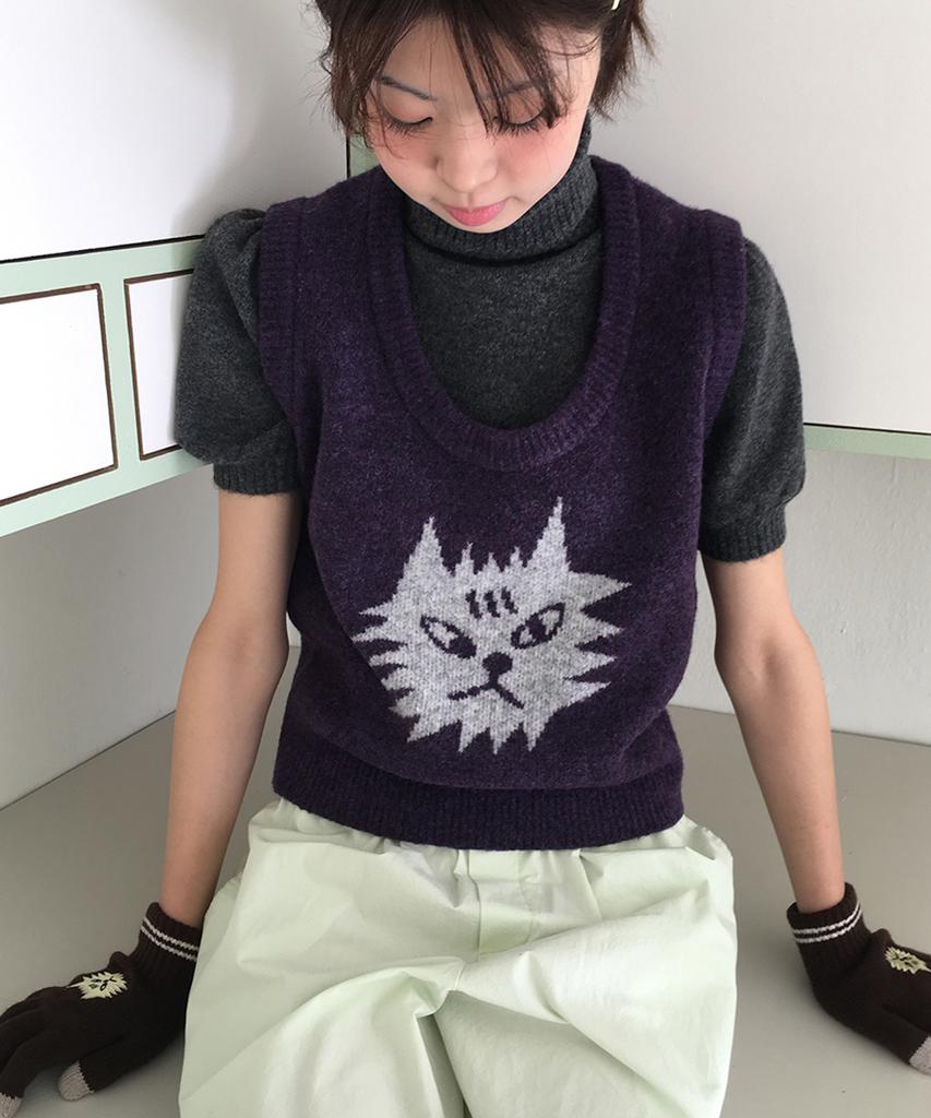 Holidayvisitor Mad Cat Vest - Purple