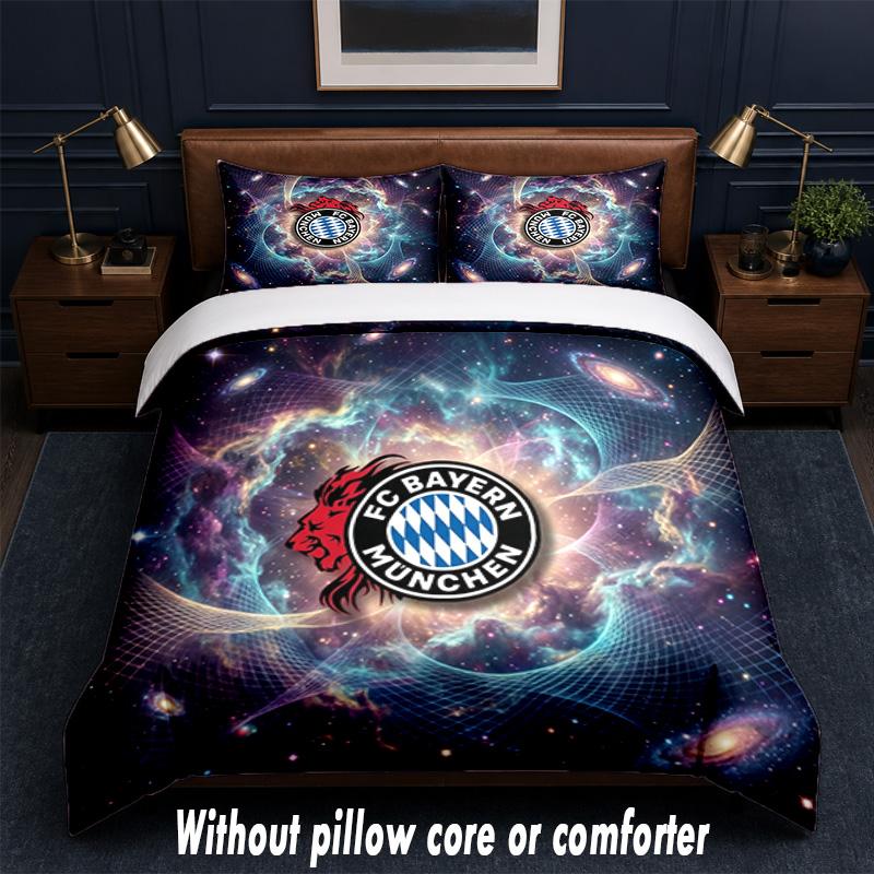 Set Biancheria da Letto Design Bayern Monaco 1 Copripiumino + 2 Federe Morbido Traspirante Biancheria da Letto per la Casa
