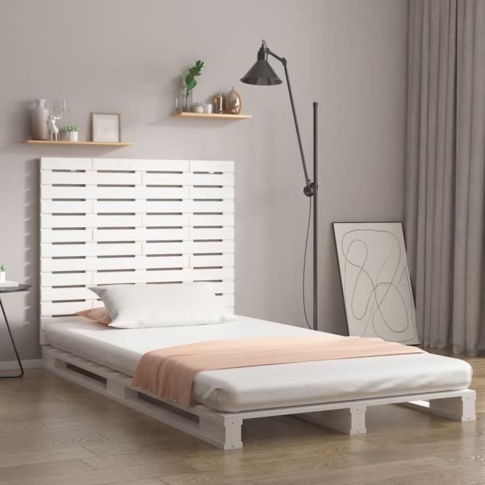 VidaXL Wall-mounted Headboard White 96x3x91.5 Cm Solid Pine Wood 824674